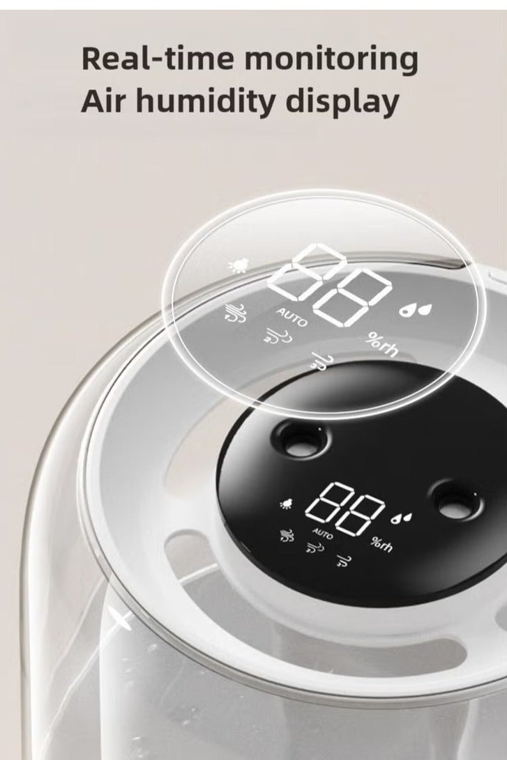 مرطب سعة 6.8 لتر مع إضاءة وعرض للرطوبة، مزود بمنقي هواء وفتحتي بخار ووظيفة إضاءة ليلية، يعمل حتى 30 ساعة وبتشغيل هادئ (لون بيج) - Image 4