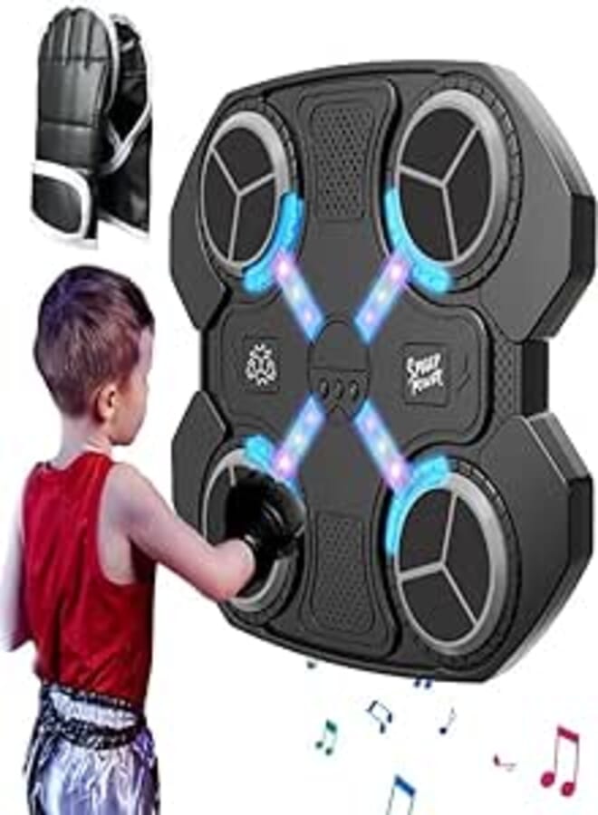 Boxing Gloves Smart Electronic Musical Boxing Machine with LED Light for Boxing Training, Boxing Tracking Device Music Boxing Machine
