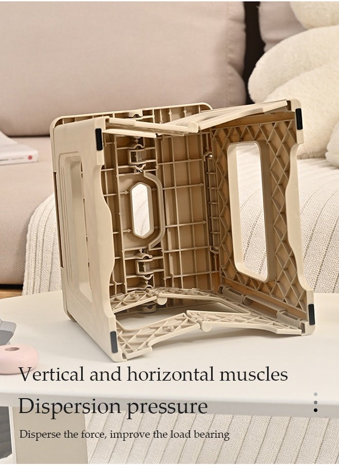 DUNISO 2 Pcs Folding step stool,portable footstool outdoor stool,anti slip step stool，can be carried by hand, suitable for kitchen, bathroom, garden,22*20.5*20cm  - Image 4