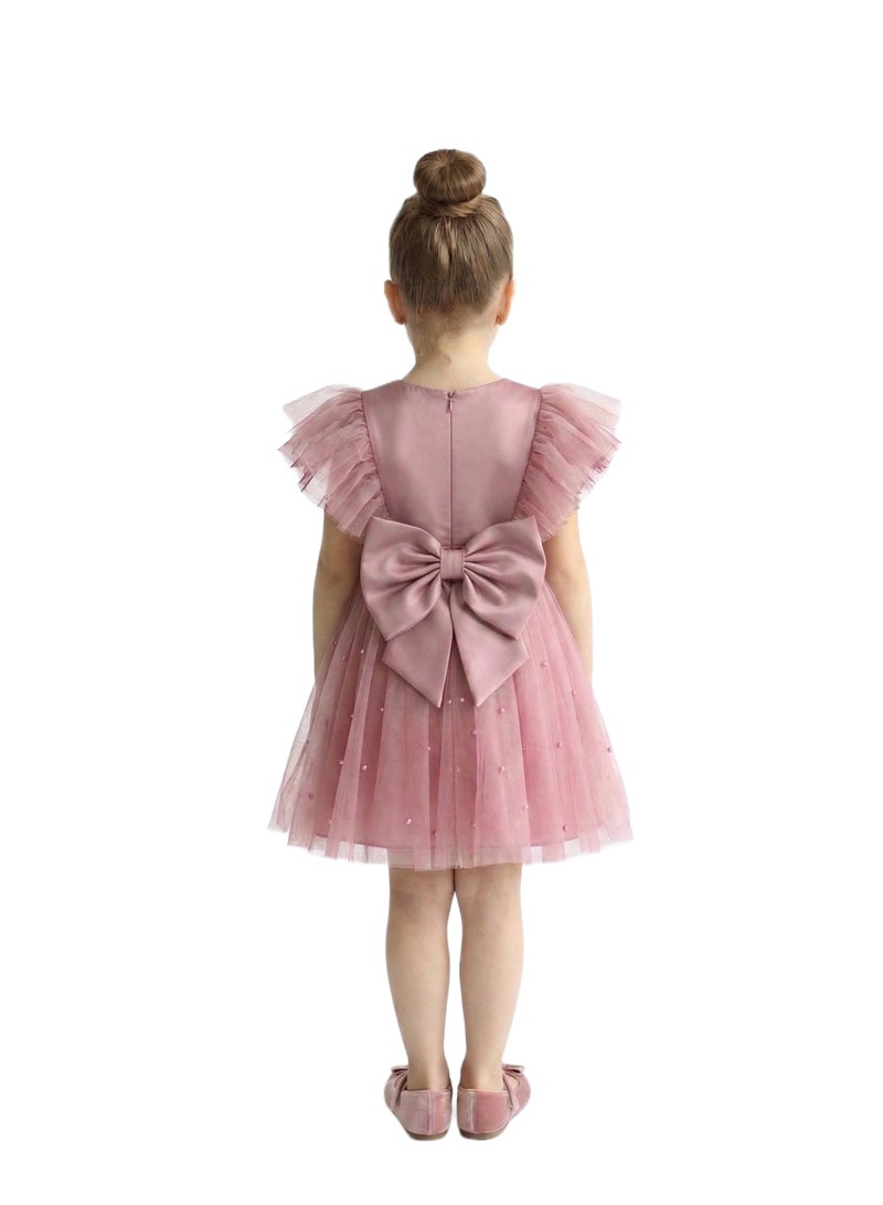 Bidani Sparkly Party Dress -  Blush Pink - Image 3
