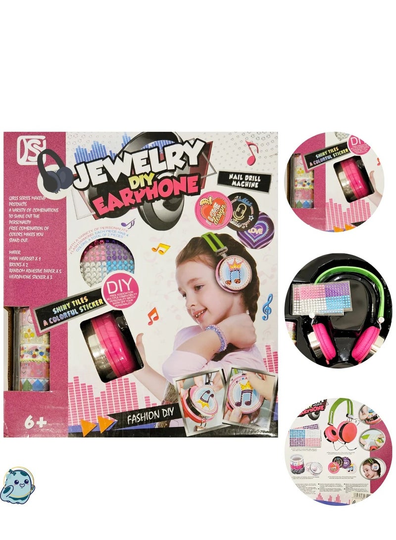 مجموعة أدوات صنع سماعات الأذن والمجوهرات للفتيات - صممي سماعات الأذن الأنيقة الخاصة بك باستخدام الملصقات والمزيد!