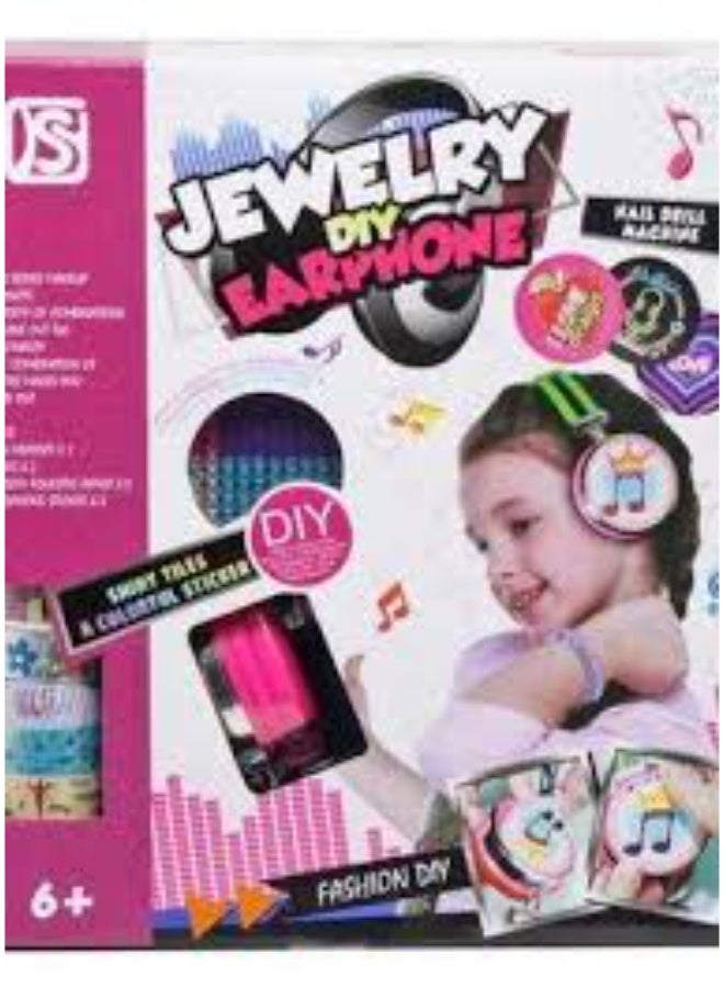 مجموعة أدوات صنع سماعات الأذن والمجوهرات للفتيات - صممي سماعات الأذن الأنيقة الخاصة بك باستخدام الملصقات والمزيد! - Image 5