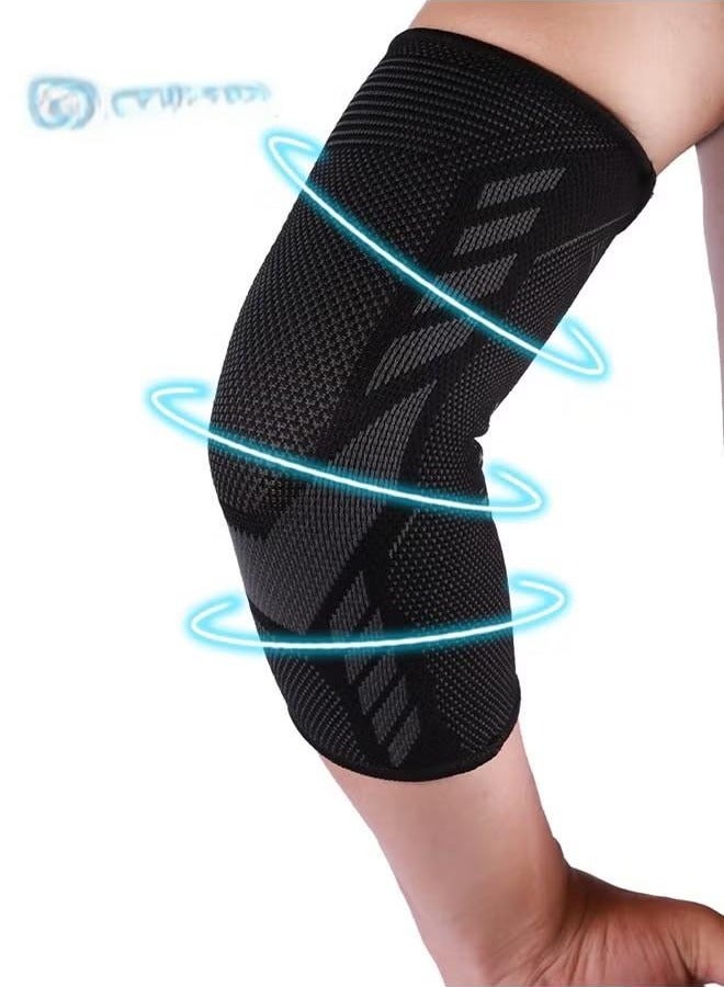 Generic 2 Pack Elbow Compression Sleeve, High Elastic Elbow Brace for Women & Men, Sweat-wicking & Breathable Arm Compression Sleeves for Tennis, Golfer, Badminton, Weightlifting, Basketball and Workout, Black (L)  - Image 3