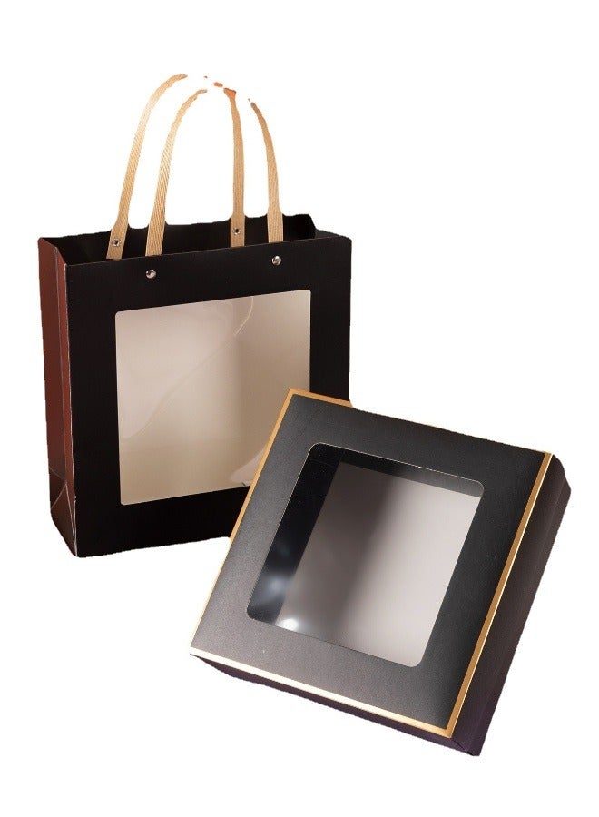 Black Gift Boxes Set 23*23*8cm With Gift Bags Present Box For Men's,Birthday,Bridesmaid Proposal Box - Image 1