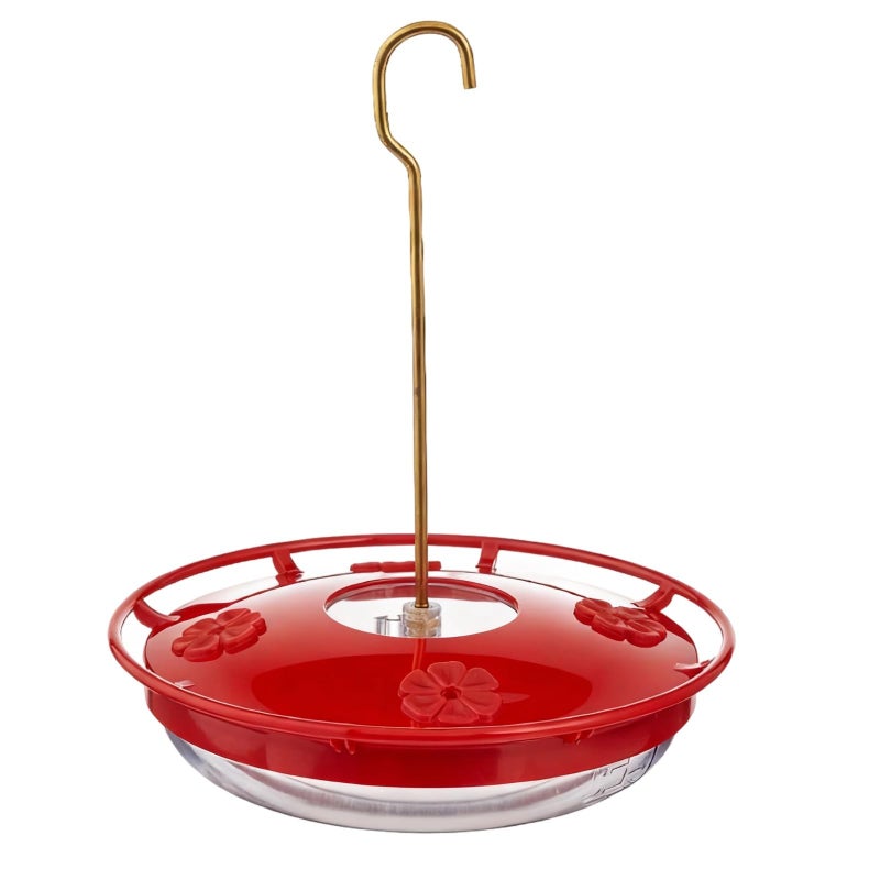 Red Hummingbird Feeder With Stainless Steel Hook 4 Feeding Ports Wide Mouth Outdoor Garden - Image 2