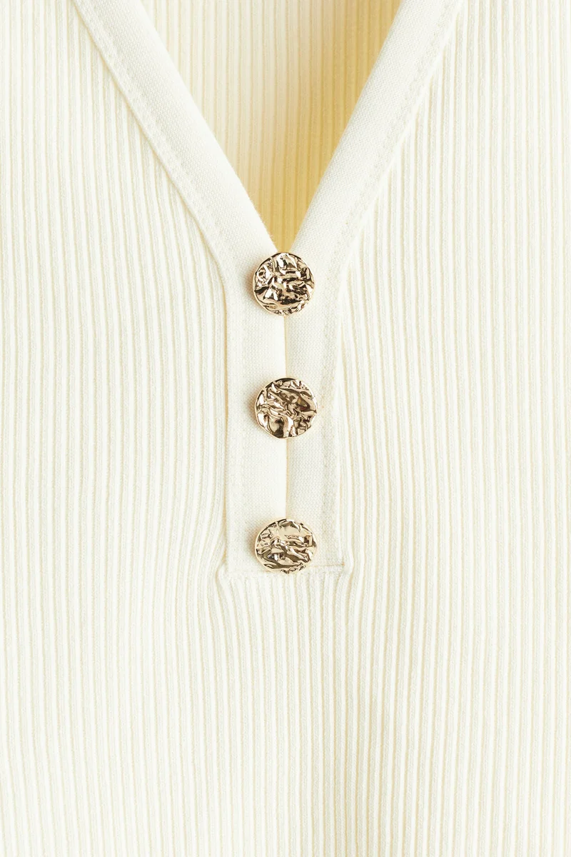 H&M Ribbed button-front vest top