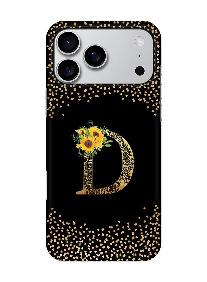Stylizedd For iPhone 17 Pro Max,Case, [Compatible with MagSafe] Magnetic cover Slim fit Protection Matte, - Custom Floral Monogram - D ( Black )