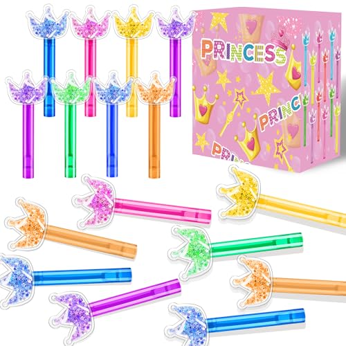 PLOUGVI 24PCS Glitter Crown Bubble Wands Toys for Kids Princess Birthday Party Favors Supplies Decorations Classroom Prizes Pinata Fillers Goodie Bag Stuffers Gifts - Image 1