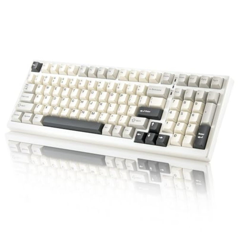 Mechanical keyboard gasket mount, PBT keycaps, white, ultra-quiet typing with precise tactile feedback - Image 1