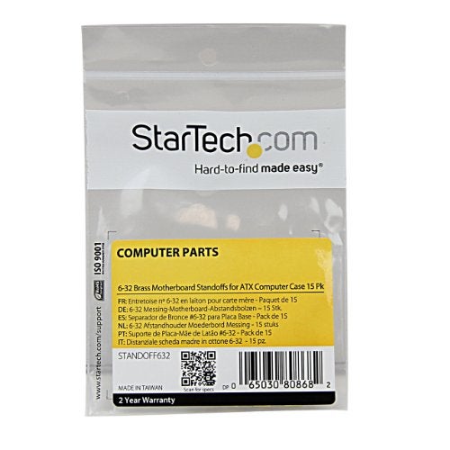 StarTech.com 6-32 Brass Motherboard Standoffs for ATX Computer Case - 15 Pack, TAA (STANDOFF632) - Image 3