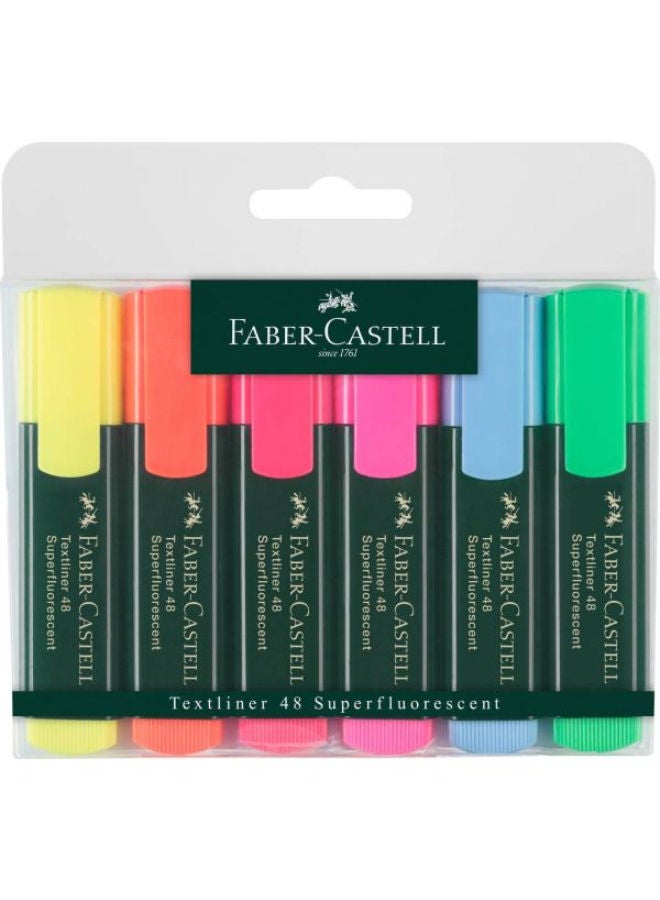 FABER-CASTELL Textliner 48 Superfluorescent Highlighters, Wallet Of 6 - Image 1