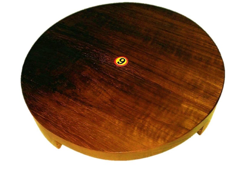 ARMAN SPOONS Handmade Teak Wood Rolling Board and Roller CHAKLA BELAN 9 INCH Diameter CHAKLA with 15 BELAN Teak Wood Royal Spoons - Image 4