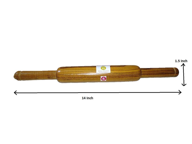 ARMAN SPOONS Handmade Teak Wood Rolling Board and Roller CHAKLA BELAN 9 INCH Diameter CHAKLA with 15 BELAN Teak Wood Royal Spoons - Image 5