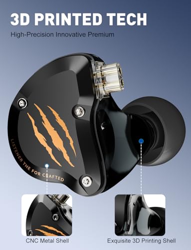 Rythflo In Ear Monitors Headphones, HiFi Wired Earbuds with Noise Isolating, Type-C with Microphone Earphone, IEM Headset with Detachable Recessed 2Pin Cable for Gaming, Musicians, Singer (with Mic USB-C) - Image 3