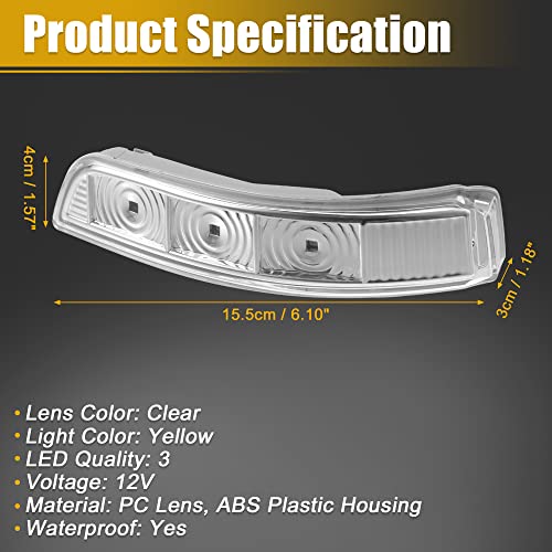 X AUTOHAUX Car 3 LED Front Left Side Mirror Turn Signal Light No.87613-2P000 for Kia Sorento 2012 2014 2015 - Image 3