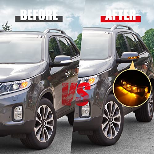 X AUTOHAUX Car 3 LED Front Left Side Mirror Turn Signal Light No.87613-2P000 for Kia Sorento 2012 2014 2015 - Image 4