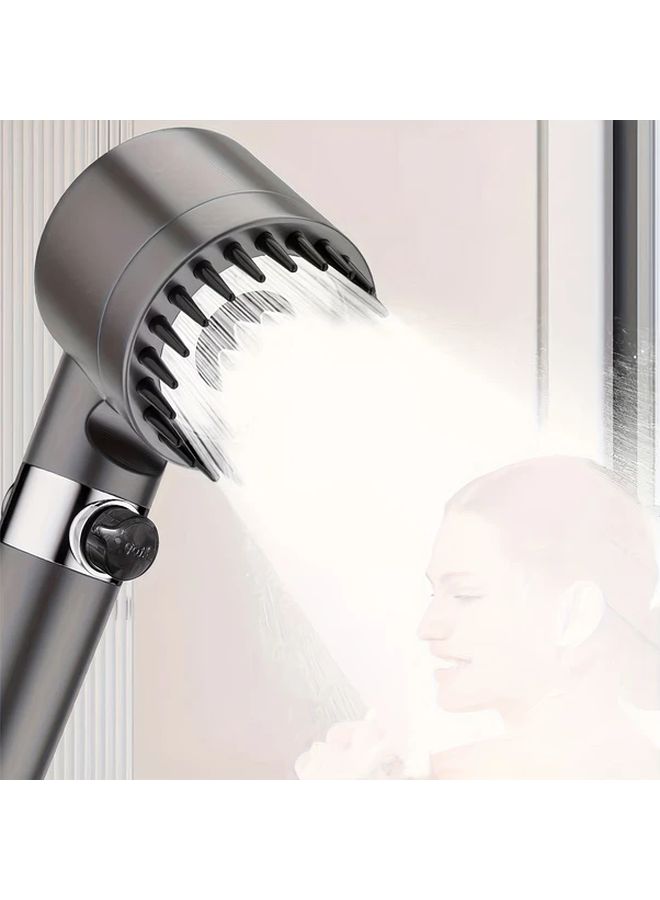 Black 3 Speed High Pressure Shower Head with Handheld Spray Nozzle Wall Mounted - Image 5