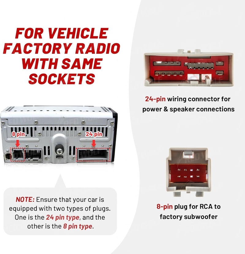 RED WOLF Car Radio Wiring Harness W/Anetnna Adapter RCA Input for Ford Mustang 2004-2009, Hyundai Sonata 2006-2008, Mercury Mariner 2008-2011 Install Aftermarket Stereo CD Player Wire Cable - Image 3