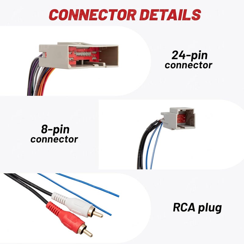 RED WOLF Car Radio Wiring Harness W/Anetnna Adapter RCA Input for Ford Mustang 2004-2009, Hyundai Sonata 2006-2008, Mercury Mariner 2008-2011 Install Aftermarket Stereo CD Player Wire Cable - Image 5