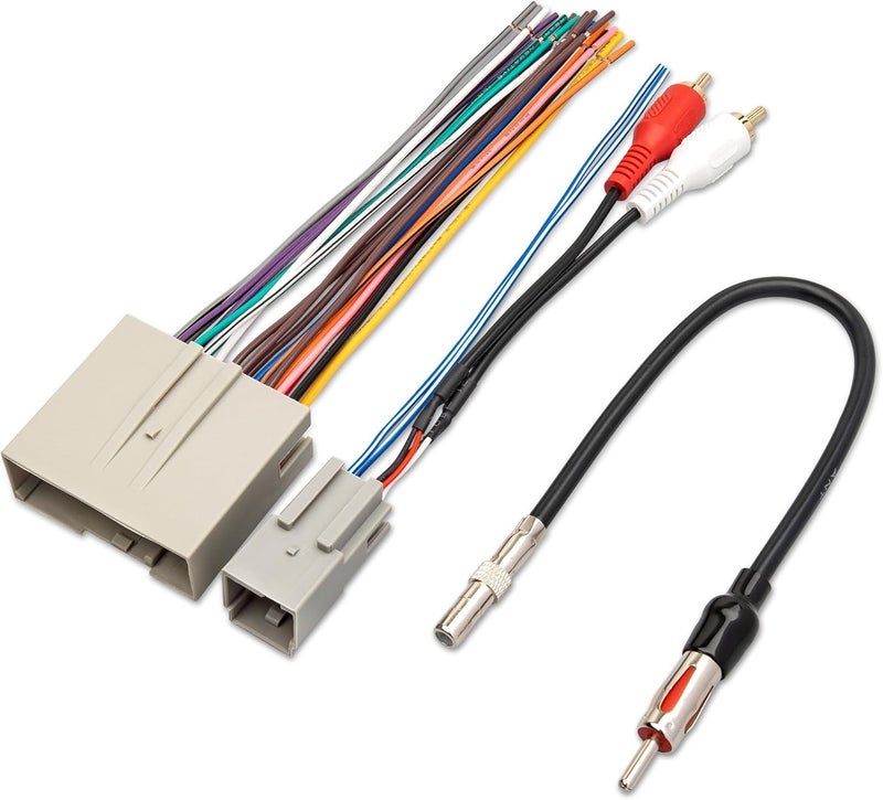 RED WOLF Car Radio Wiring Harness W/Anetnna Adapter RCA Input for Ford Mustang 2004-2009, Hyundai Sonata 2006-2008, Mercury Mariner 2008-2011 Install Aftermarket Stereo CD Player Wire Cable - Image 1