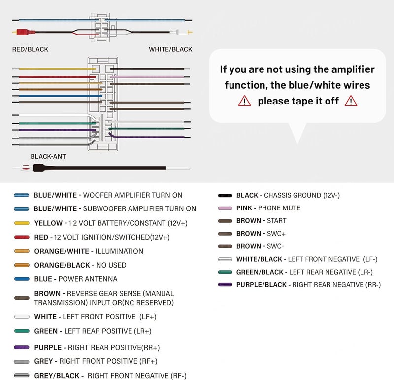 RED WOLF Car Radio Wiring Harness W/Anetnna Adapter RCA Input for Ford Mustang 2004-2009, Hyundai Sonata 2006-2008, Mercury Mariner 2008-2011 Install Aftermarket Stereo CD Player Wire Cable - Image 4