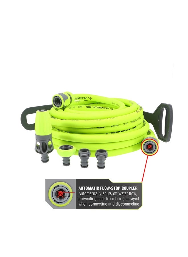 Flexzilla Garden Hose Kit with Quick Connect Attachments Green and Grey 50 ft x 1/2 Inch HFZG12050QN - Image 3