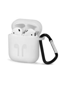 Generic Protective Silicone Air Pods Case with hook White Color  - Image 2