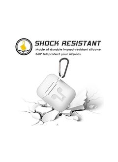 Generic Protective Silicone Air Pods Case with hook White Color  - Image 4