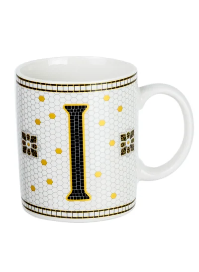 Cuisine Art Cuisine Art Letter I Printed Porcelain Ceramic Tea Coffee Mug 300ml - Stylish and Durable Mug for Hot Beverages