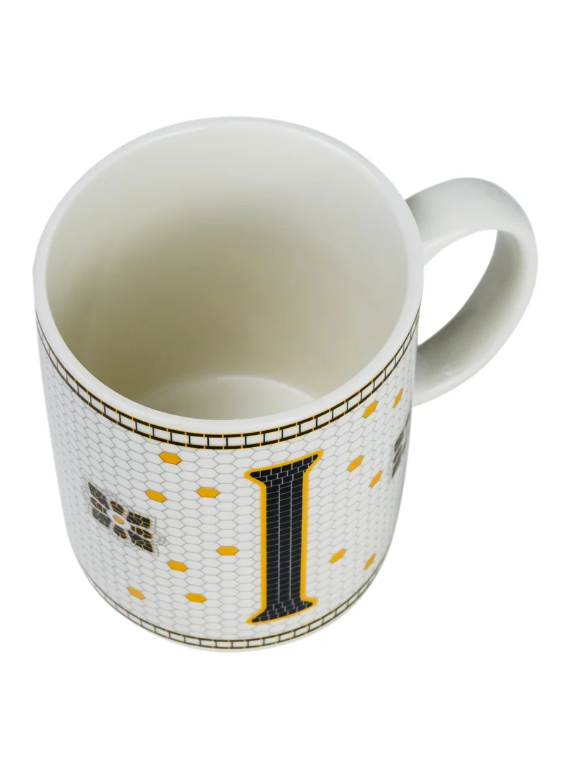 Cuisine Art Cuisine Art Letter I Printed Porcelain Ceramic Tea Coffee Mug 300ml - Stylish and Durable Mug for Hot Beverages