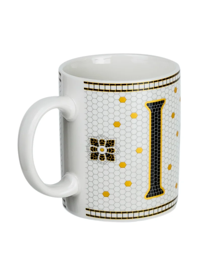 Cuisine Art Cuisine Art Letter I Printed Porcelain Ceramic Tea Coffee Mug 300ml - Stylish and Durable Mug for Hot Beverages