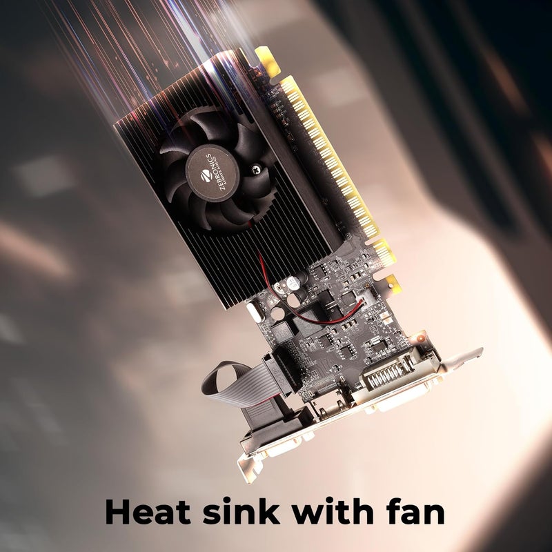 ZEBRONICS بطاقة الرسوميات GT740-4GD3، pci_e_x16 مدعومة من NVIDIA، 4GB GDDR3، 128-بت، Pcie3.0، حتى 2560 × 1440 @60Hz، مخرجات متعددة - HDMI | DVI | VGA، دعم Physx، مبرد مع مروحة، كفاءة عالية - Image 4