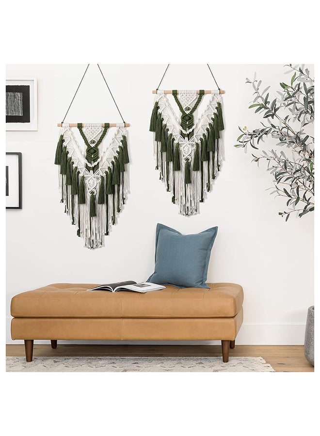 انتيكيانو مكرمية جدارية للتعليق على الحائط، ديكور عصري بوهيمي 76x42 سم - Image 4