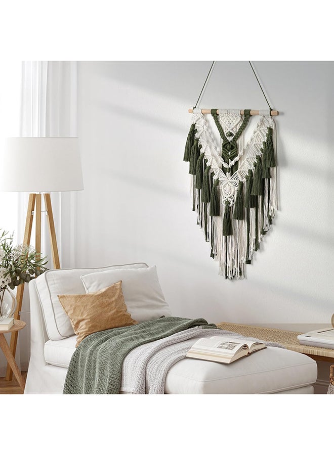 انتيكيانو مكرمية جدارية للتعليق على الحائط، ديكور عصري بوهيمي 76x42 سم - Image 2