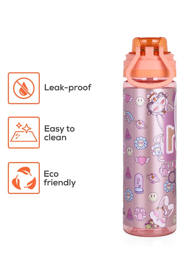 Nova kids Water Bottle With Straw 700 Ml - Orange - Image 4