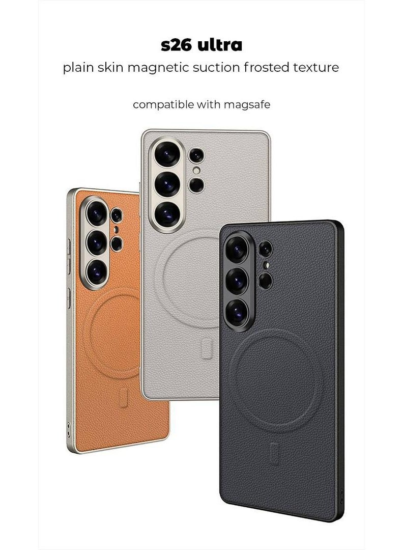 GKK Luxury Leather Case for Samsung Galaxy S26 Ultra (2026) , Ultra-Thin, Anti-Drop, All-Round Protection Phone Cover Support MagSafe Wireless Charging with Pen Slot Design - Pen NOT Included - Image 2