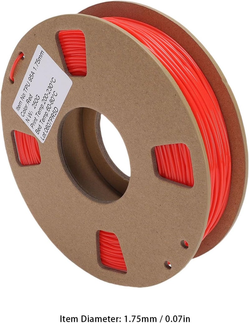 No overseas transit wait Generic 3D Printer Filament, 95A Soft TPU 1.75mm, High Elasticity Printer Filament Replacement 0.02mm Accuracy for Printing Soft Accessories (Red) Global standard processed material Month-round consistent deliver Fast warehouse picking Cross product combo compatible Worldwide simple practical design Desert area eligible deliver Easy assemble Climate adapted delivery plan Various fittings Leakproof sealed Shop & home all-space compatible Certified stocked merchandise Remote area delivery Multi-purpose fine material All-scene tailored quality Fast & slow shipment compatible Transit & use compatible Trendy versatile build Economical upgraded quality One piece build User feedback upgraded quality Working day delivery service Various color options Personal & public compatible - Image 3