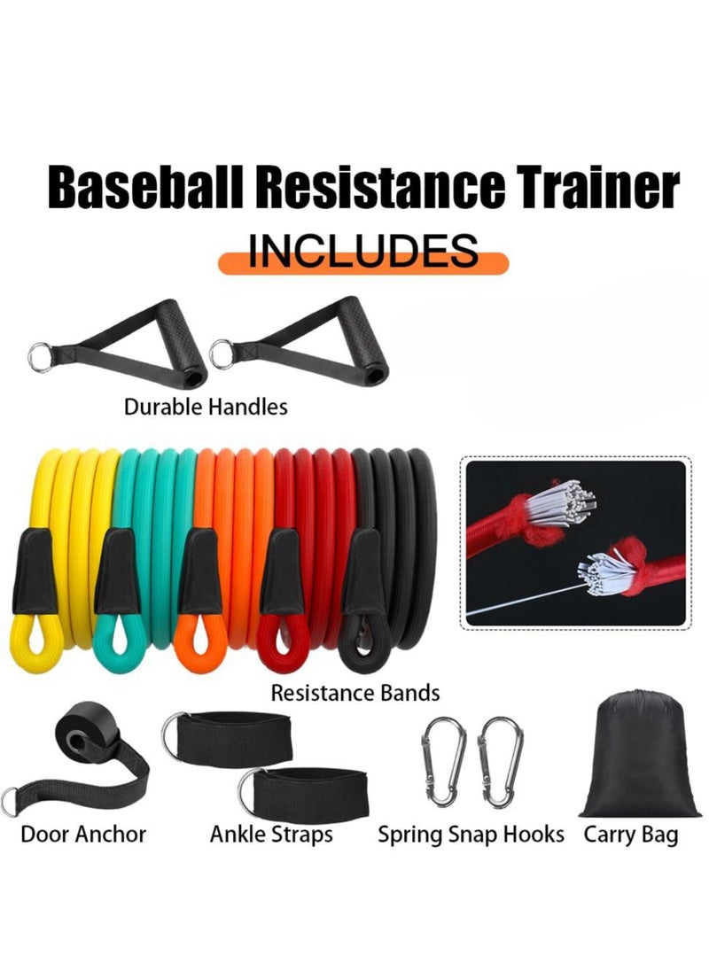 14-Piece Anti-Snap Resistance Band Exercise Set 14 Pieces with Handles, Door Anchor, Ankle Straps, Training Manual and Carrying Bag