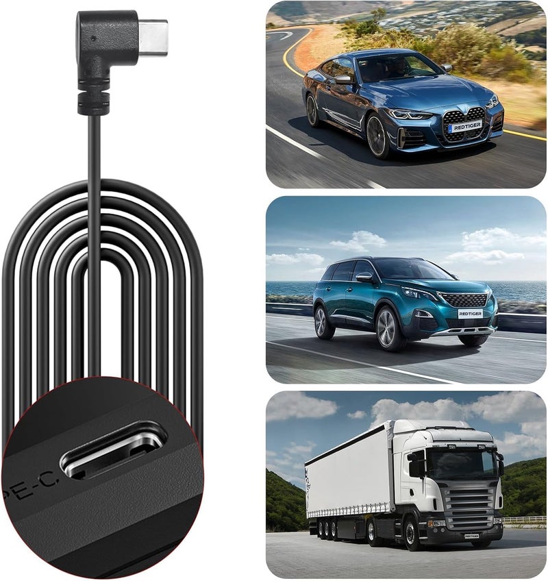 REDTIGER Dash Cam Multi-Size Hardwire Kit with Dual Indicator Light, USB C Power Port, Includes 4 Types of Fuses Adapters,24H Parking Monitoring with Low Voltage Protection - Image 4