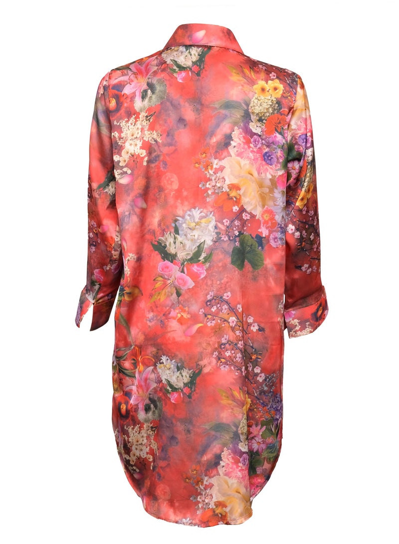 Women Silk Shirt Satin V Neck Long Sleeve Casual Work Blouse Tops  - Image 2