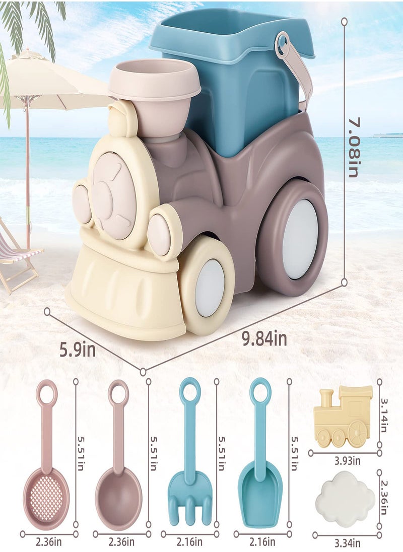 SYOSI - Beach Toys for Toddlers, Silicone Beach Toys, Kids Sand Toys Includes Beach Buckets, Truck Toys, Scoop, Trowel, Colander, Rake, and Sand Castle Toys, Sandbox Toys, Sand Toys for Toddlers - Image 1