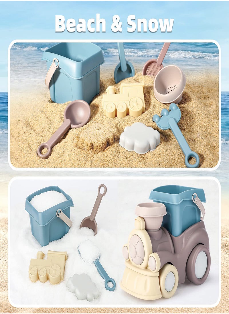 SYOSI - Beach Toys for Toddlers, Silicone Beach Toys, Kids Sand Toys Includes Beach Buckets, Truck Toys, Scoop, Trowel, Colander, Rake, and Sand Castle Toys, Sandbox Toys, Sand Toys for Toddlers - Image 1