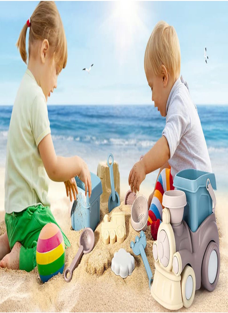 SYOSI - Beach Toys for Toddlers, Silicone Beach Toys, Kids Sand Toys Includes Beach Buckets, Truck Toys, Scoop, Trowel, Colander, Rake, and Sand Castle Toys, Sandbox Toys, Sand Toys for Toddlers - Image 1