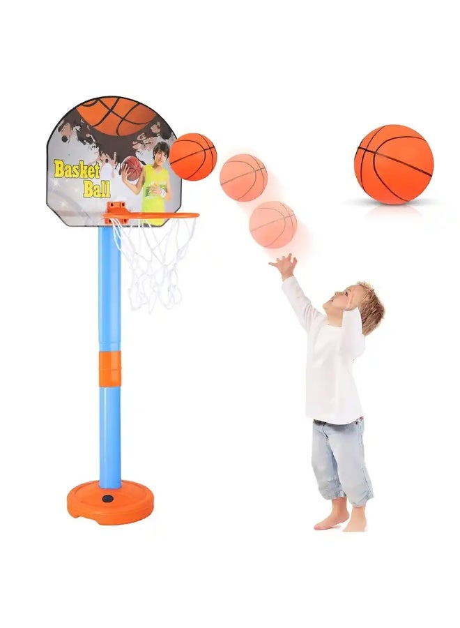 Toyshine Adjustable Basketball Hoop Set with Ball, Indoor & Outdoor Sports Fun, Multicolor - Image 1