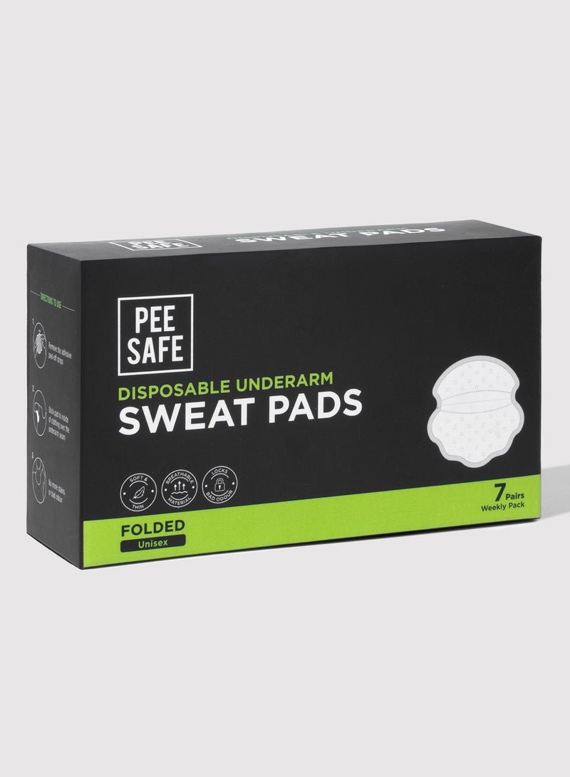PeeSafe Sweat Pads For Underarm, Breathable And Deodorizing, Prevents Stains, Absorbs Sweat & Unpleasant Armpit Odour, Premium Qualuity Self Adhesive Glue – 14 Folded Pads (Pack of 2) - Image 2