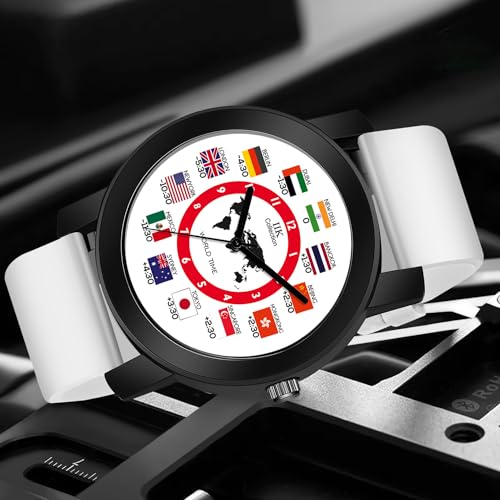 IIK COLLECTION Watches For Men Round Numerical Dial Analogue Men's Watch|Long Battery Life With Long Lasting Polish/Adjustable Flexible Silicon Strap|Watches For Boys, Dial Color-Black, Red Band - Image 2