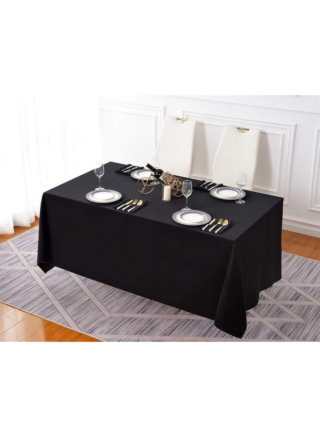 Surmente 5 Pack Black Tablecloth 90 x 132-inch Rectangular Polyester Table Cloth for Weddings, Banquets, or Restaurants - Image 4