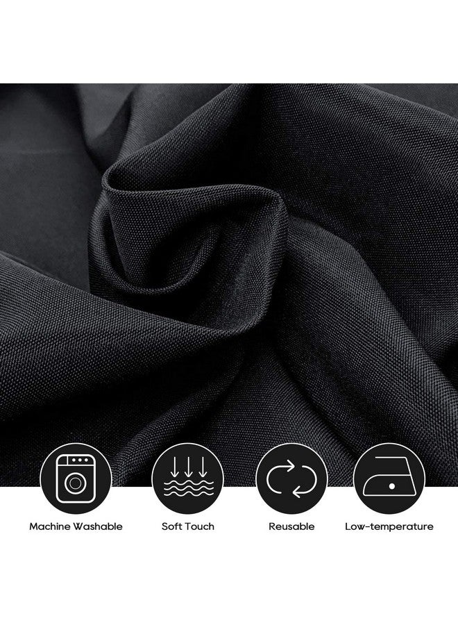 Surmente 5 Pack Black Tablecloth 90 x 132-inch Rectangular Polyester Table Cloth for Weddings, Banquets, or Restaurants - Image 3