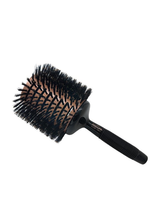 Phillips Brush Luxe Tourmaline Monster Vent 1 Professional Hair Brush (5” Diameter Barrel) Vented Hairbrush Nylon Reinforced Boar Hair Bristles Sleek Copper & Black Color  - Image 3
