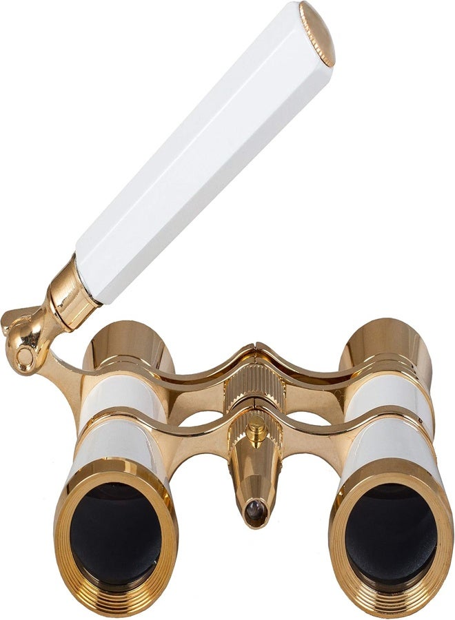 Broadway 325N Opera Glasses White Theater Binoculars with LED Light and Extendable Handle - Image 2